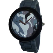 Ladies Mens Grey Camouflage Silicone Watch