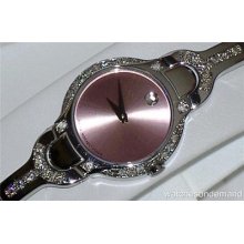 Ladies Movado Kara Pink Dial 0605284 0.51ct (approximately) Diamond Watch