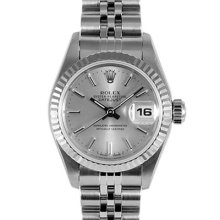 Ladies Rolex Datejust Stainless Steel Watch Silver Dial Jubilee Bracelet 69174