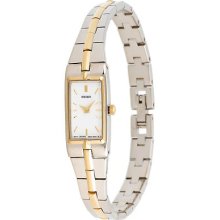 Ladies Seiko Two Tone Stainless Steel White Dial Watch