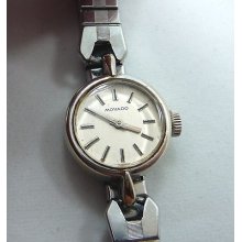 Ladies Vintage 14 Kt White Gold Movado Swiss Made Wristwatch