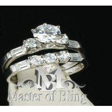 Ladies Wedding Bridal Ring Simulated Diamonds 2 Carat Look Solitaire Low Price