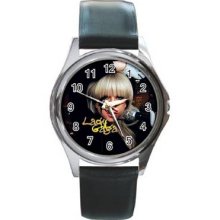 Lady Gaga Unisex Silver-Tone Round Metal Watch 02