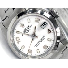 Lady Rolex Date Stainless Steel Watch 79160 White Arabic Dial Ramerica Jewelry