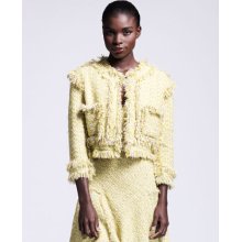 Lanvin Cropped Fringe-Trimmed Tweed Jacket