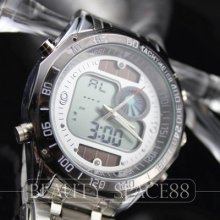 Led Dual Solar Chronograph Analogue Digital Hours Date Men Lcd Wrist Watch B037w