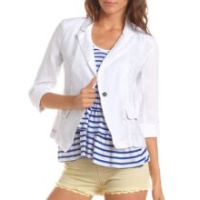 Lightweight 3/4 Sleeve Linen Blazer