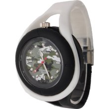 Limited Edition Black & White Camouflage Interchangeable Silicone Watch