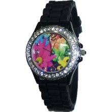 Limited Edition Black Daisy Face Silicon Watch