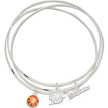 LogoArt Miami Dolphins 2.5 Inch Crystal Bangle Bracelet