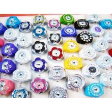 Lots Fashion 50pcs Fashionable Imitation Diamonds Mixed Table Rings Alloy Watch