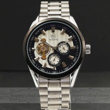 Luxury Dress Business Men Auto Mechanical Wrist Watch Fashion Steel Clock 20