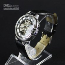 Luxury Men Silver Pierced Automatic Mechnical Watch