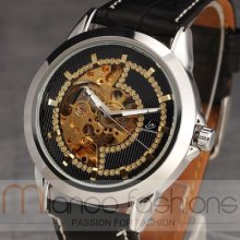 Luxury Retro Navy Skeleton Men Dress Casual Automatic Mechanical Wrist Watch