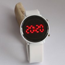 Luxury Sport Style LED Digital Watch Mirror Surface Silicone for Lady