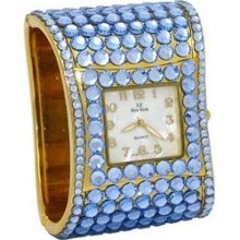 LZ New York 276 Blue Large Swarovski Crystal Watch Bangle - Light ...