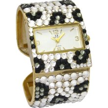 LZ New York 280 Leopard Swarovski Crystal Watch Bangle/Cuff