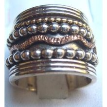 Made in Israel silver gold spin ring wedding jewelry