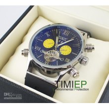 Man Luxury Elegant Blue Dial Automatic Mechanical Rubber Men's Boys