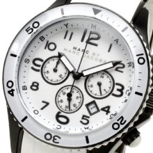 Marc By Marc Jacobs Mbm2574 Ladies Rock Chrono White Dial White Bezel Date Watch