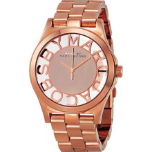 Marc Jacobs Henry Skeleton Dial Rose Gold-tone Steel Ladies Watch Mbm3207