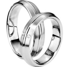 Men Ladies His Hers Bands Rings Diamond Set White Gold