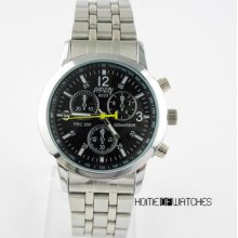 Men Quartz Analog Office Style Stainless Steel Wrist Watch