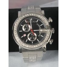 Men's 101m Gucci Chrono 3.30ct.aprx.custom Set Real Diamond Watch Ya101309