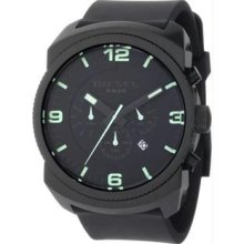 Men's Black Stainless Steel Case Chronograph Black Dial Black