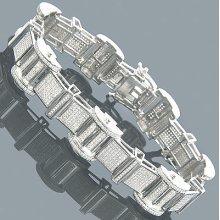 Mens Bracelets 14K Gold Mens Diamond Bracelet 4.92ct