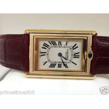 Mens Cartier Tank Basculante Millennium Edition Watch In 18k Yellow Gold