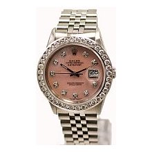 Men's Datejust Rolex, Pink Mother of Pearl Diamond Dial - Pre-Owned