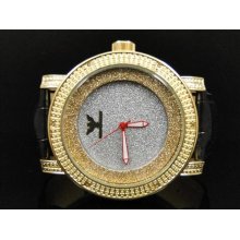 Mens Diamond King Joe Rodeo Jojo White Face Yellow Bezel Diamond Hip Hop Watch