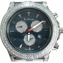 Mens Diamond Round Cut Joe Rodeo TraxNYC Master Pilot VS JMP7 7.20ct