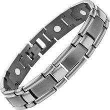 Mens Gunmetal Titanium Magnetic Bracelet With Link Removal Tool