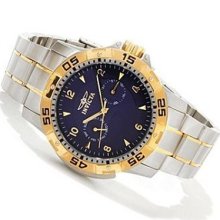 Mens Invicta Specialty Signature 18k Rose Ss Blue Dial Swiss Watch 10309