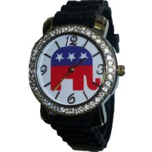 Mens / Ladies Republican Party Symbol Romney Ryan Black Silicon Watch