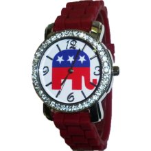 Mens / Ladies Republican Party Symbol Romney Ryan Crimson Red Silicon Watch