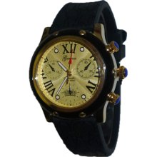 Mens Ladies Silicon Watch Chronograph Look Roman Numbers Crown