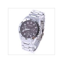 mens new Curren stainless steel quartz watch date w/black face chrome finish