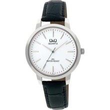 Mens Q & Q Dress Watch By Citizen Silver Markers Japan Easy To Read