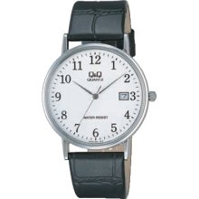 Mens Q & Q Dress Watch By Citizen Easy To Read Numbers & Date Japan