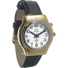 Mens Royal Tel-Time One Button Talking Watch with Leather Band