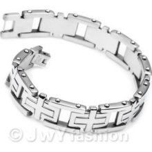 Mens Silver Stainless Steel Bracelet Link Chain Vc731