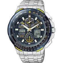 Men's Skyhawk AT Blue Angels Multi-Band Atomic Eco-Drive Flight Chronograph