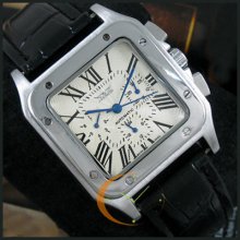 Mens Square Automatic Mechanical Deluxe Swiss Watch Calendar Multi Function