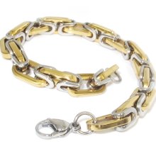 Men's Stainless Steel Bracelet Golden&silver Charm Bangle Chain