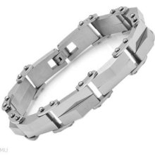 Mens Stainless Steel Bracelet Unique Pyramid Design