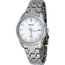 Men's Stainless Steel Quartz White Dial Date