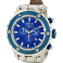 Men's Stainless Steel Reserve Subaqua Blue Dial Chronograph Leather